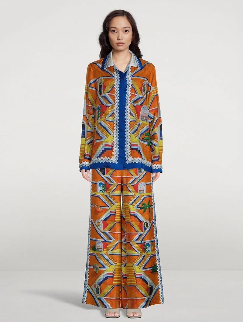 Silk Shirt Escalier Infini Print