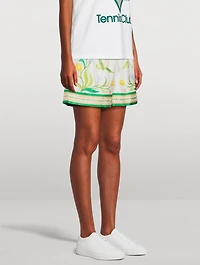 L'Arche Fleurie Silk Shorts