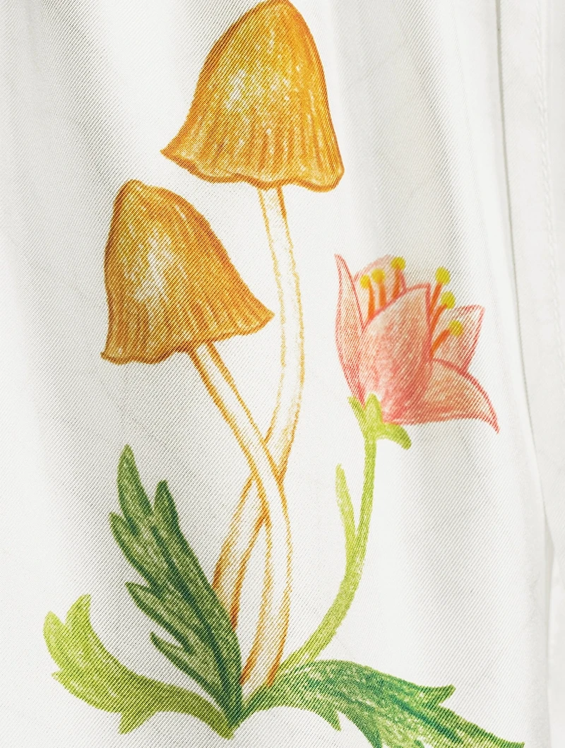 L'Arche Fleurie Silk Shorts