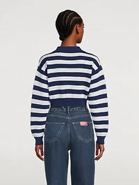 Striped Jacquard Cropped Cardigan