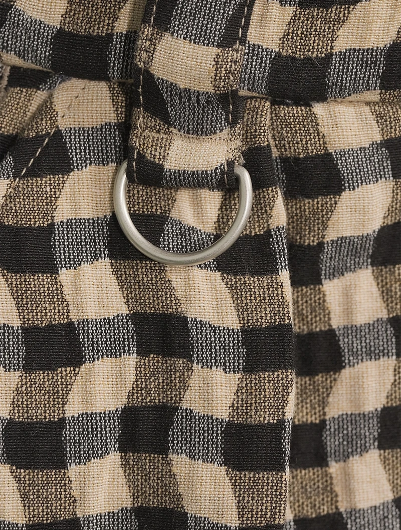 Wide-Leg Trousers Gingham Print