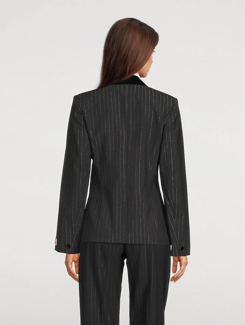 Fitted Blazer Stripe Print