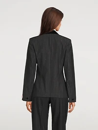 Fitted Blazer Stripe Print