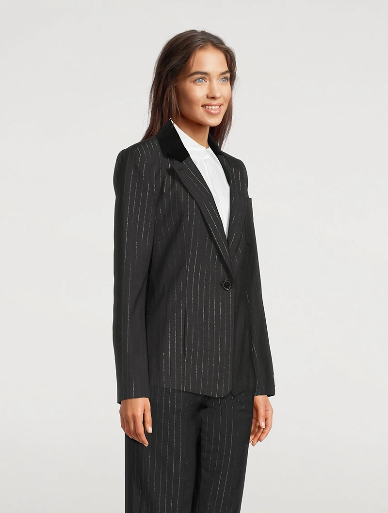Fitted Blazer Stripe Print