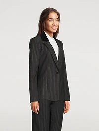 Fitted Blazer Stripe Print