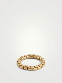 Ulysses Tubular 18K Matte Yellow Gold Vermeil Ring