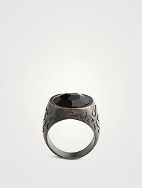 Ara Oxidized Silver Ring With Onyx