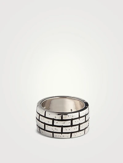 Murales Silver Wide Band Ring