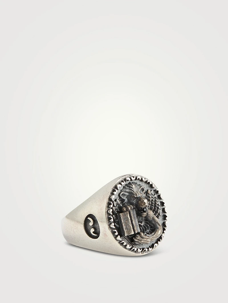 Moneta Leone Moeca Silver Signet Ring