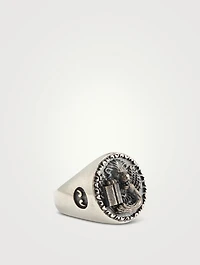 Moneta Leone Moeca Silver Signet Ring