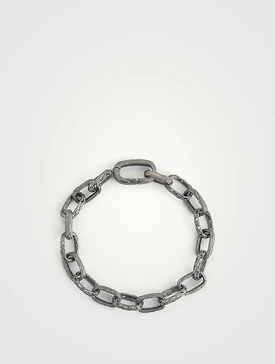 Warrior Oxidized Silver Link Bracelet