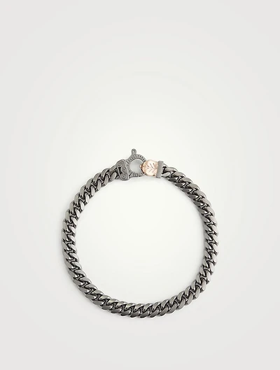 Flaming Tongue Matte Burnished Silver Chain Bracelet