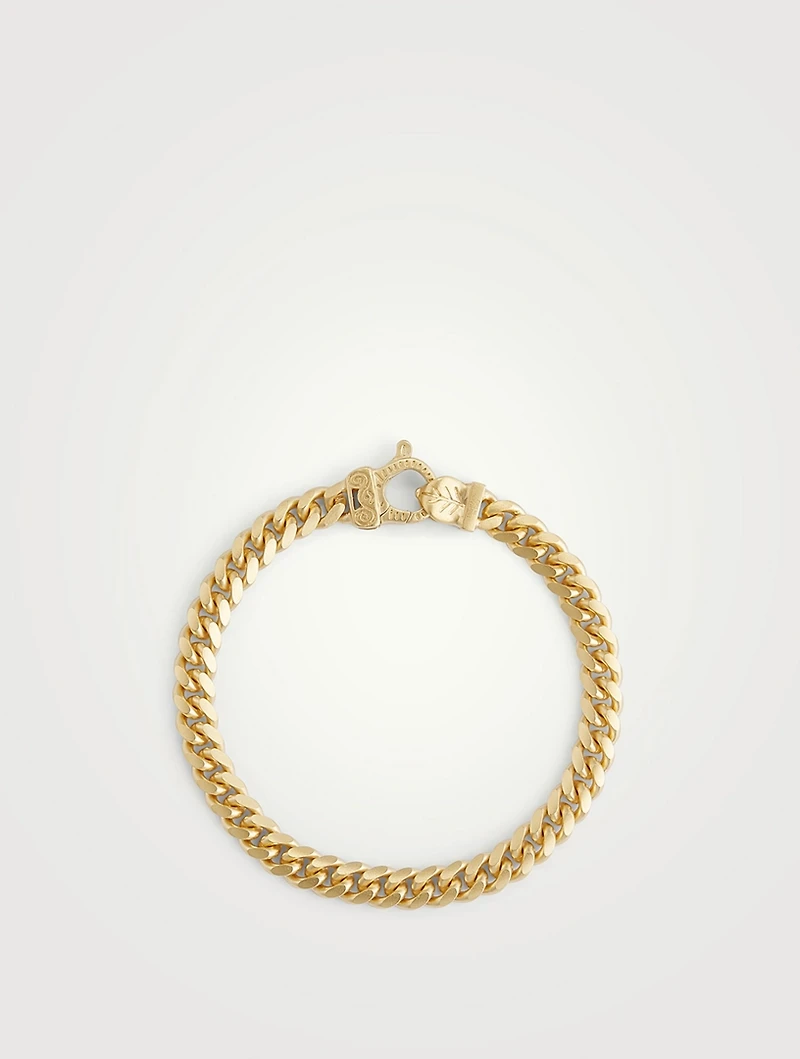 Flaming Tongue Cuban Link 18K Yellow Gold Vermeil Silver Bracelet