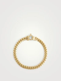 Flaming Tongue Cuban Link 18K Yellow Gold Vermeil Silver Bracelet