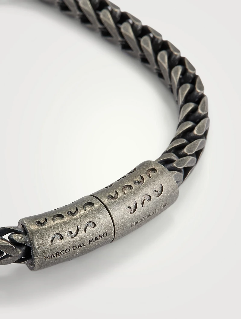 Ulysses Oxidized Silver Single Wrap Chain Bracelet