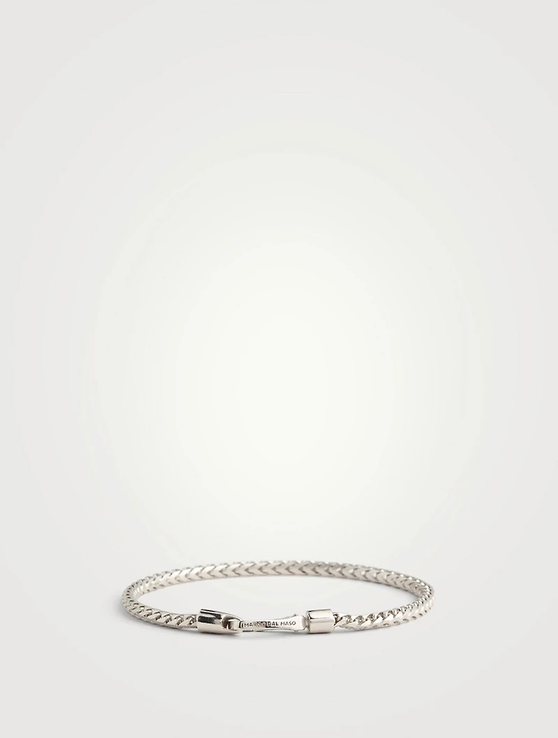 Ulysses Matte Silver Bracelet With Polished Clasp