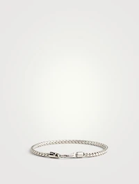 Ulysses Matte Silver Bracelet With Polished Clasp