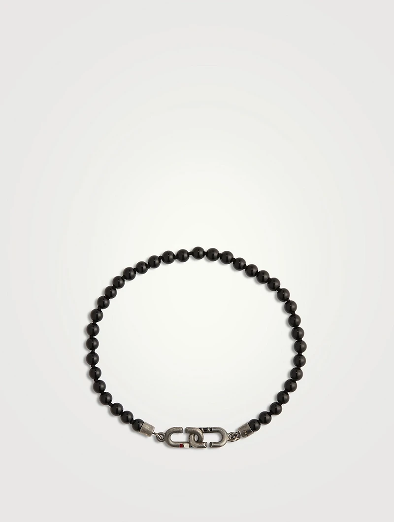 The Link Mini Onyx Beaded Eternity Bracelet