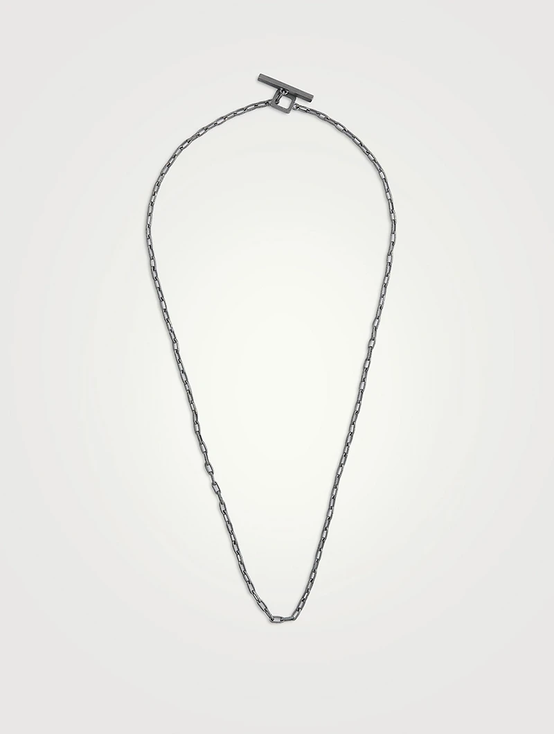 Ulysses Oxidized Silver Crafted Chain Necklace