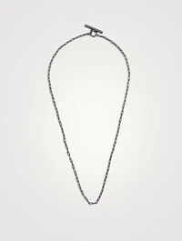 Ulysses Oxidized Silver Crafted Chain Necklace