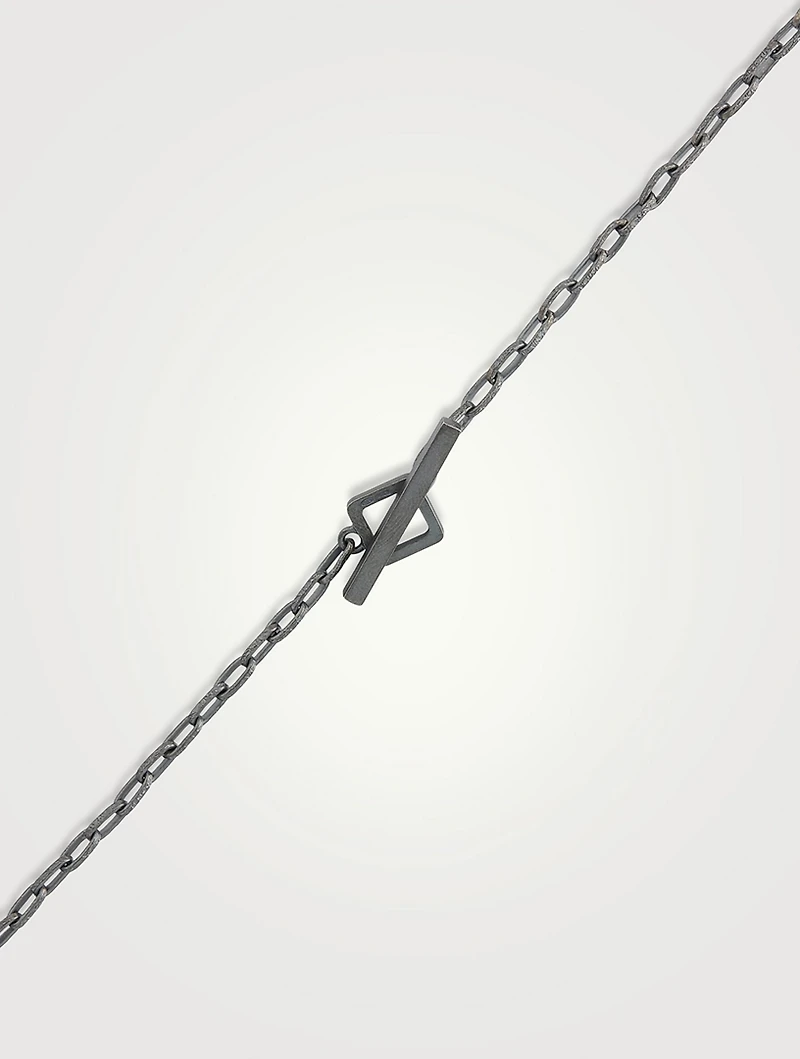 Ulysses Oxidized Silver Crafted Chain Necklace