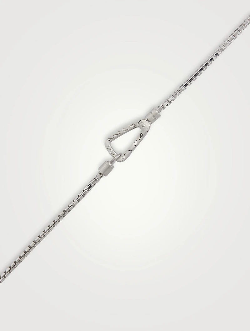 The Cross Black And White Silver Wide Pendant Necklace