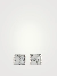 Ara Silver Square Gemstone Cufflinks With Howlite