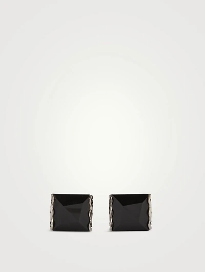 Ara Silver Square Gemstone Cufflinks With Onyx