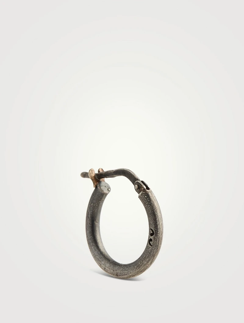 Slick Oxidized Silver Hoop Earring