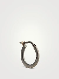 Slick Oxidized Silver Hoop Earring