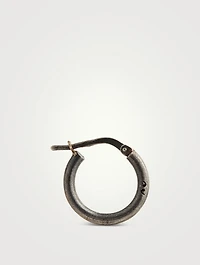 Slick Oxidized Silver Hoop Earring