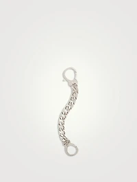 Flaming Tongue Matte Silver Key Holder With Black Diamonds