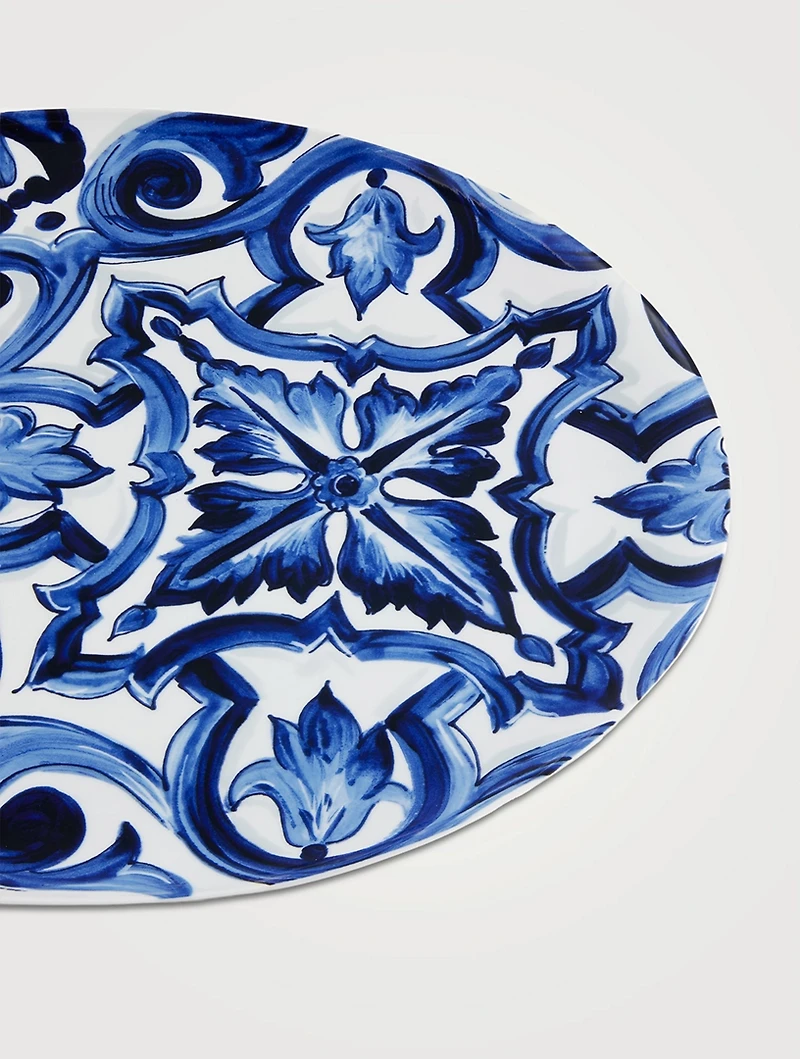Blue Mediterraneo Fiore Oval Serving Plate
