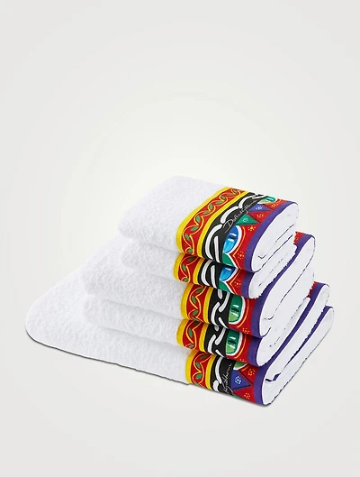 Set Of Five Carretto Banded Towels