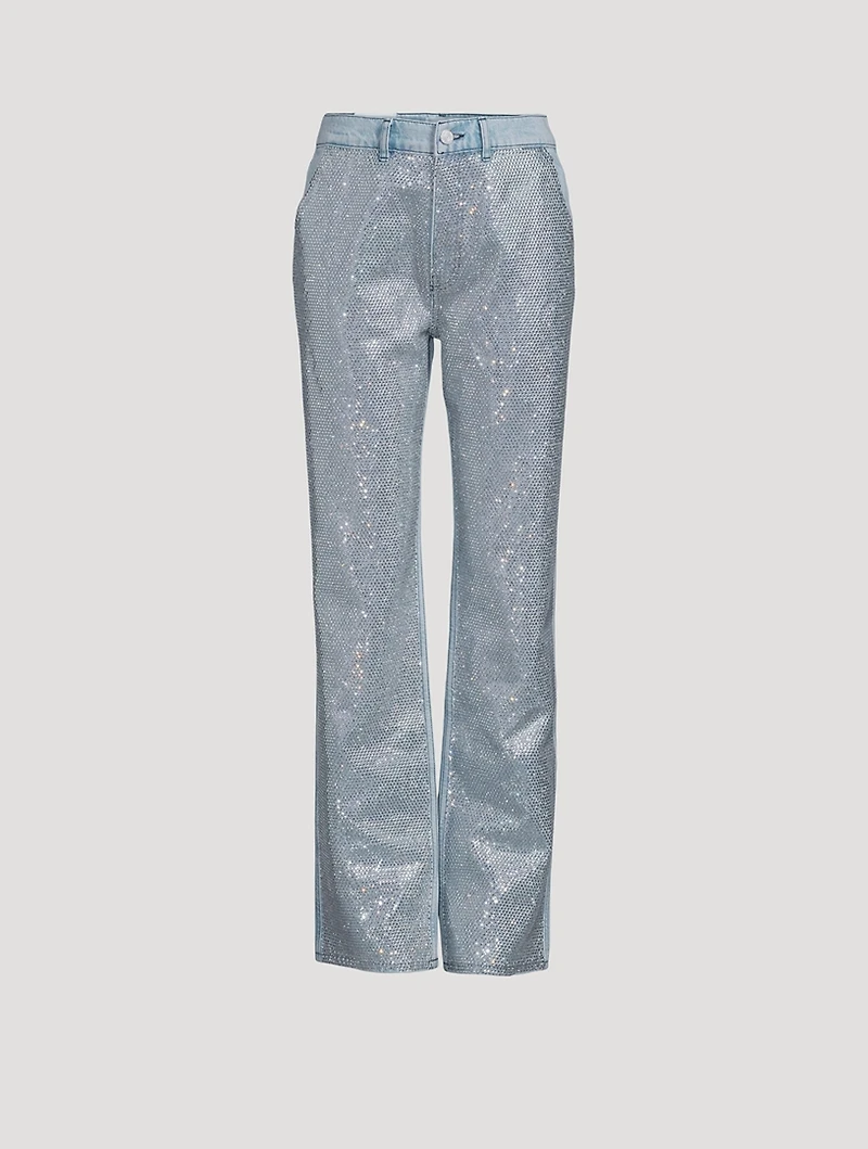 Le Jane Embellished Straight-Leg Jeans