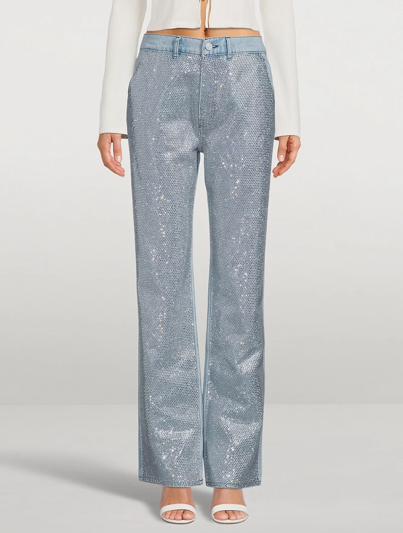 Le Jane Embellished Straight-Leg Jeans