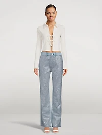 Le Jane Embellished Straight-Leg Jeans
