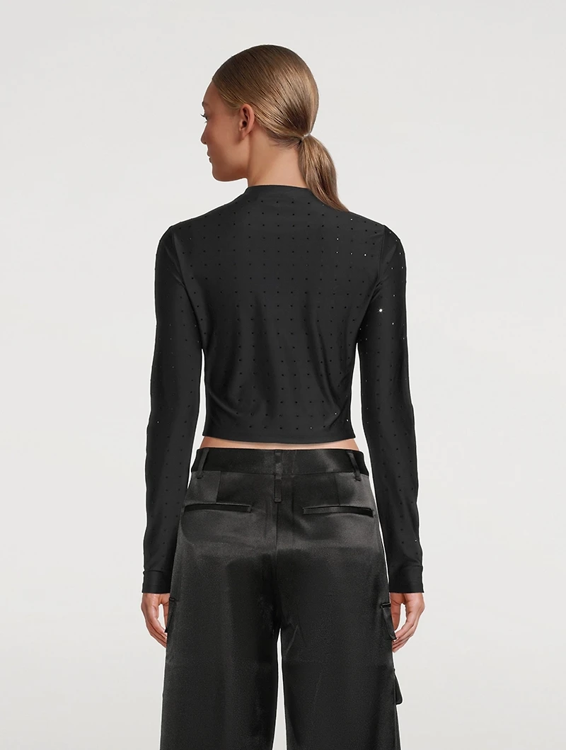 Embellished Long-Sleeve Top