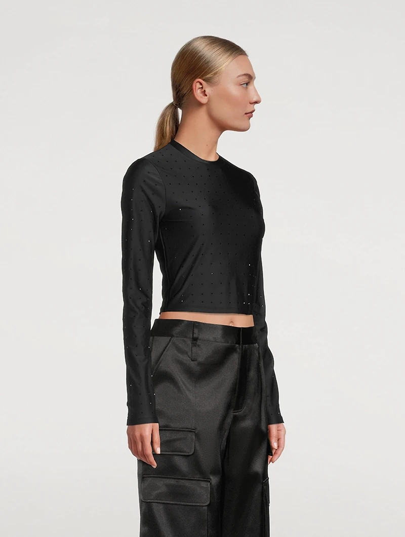 Embellished Long-Sleeve Top