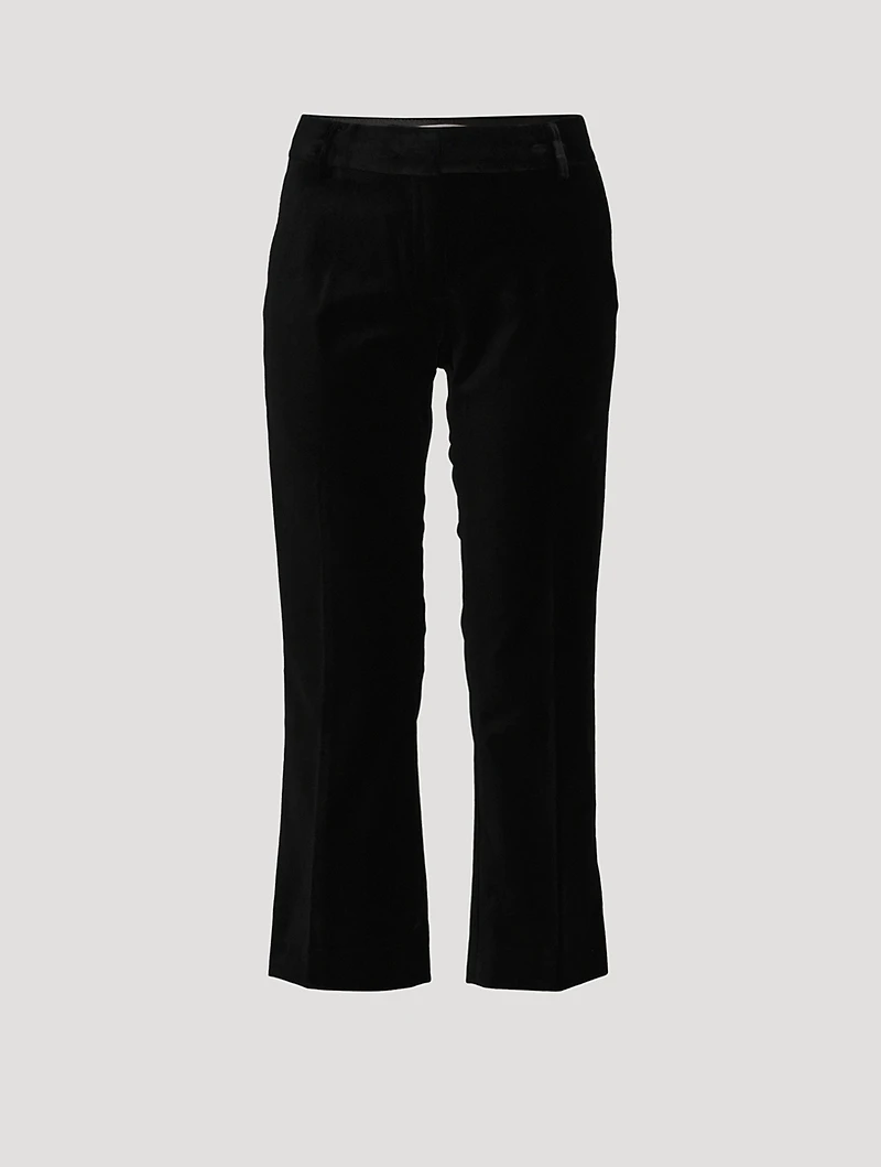 Le Crop Mini Bootcut Velvet Trousers