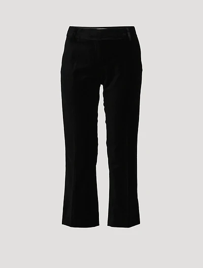 Le Crop Mini Bootcut Velvet Trousers