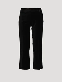 Le Crop Mini Bootcut Velvet Trousers