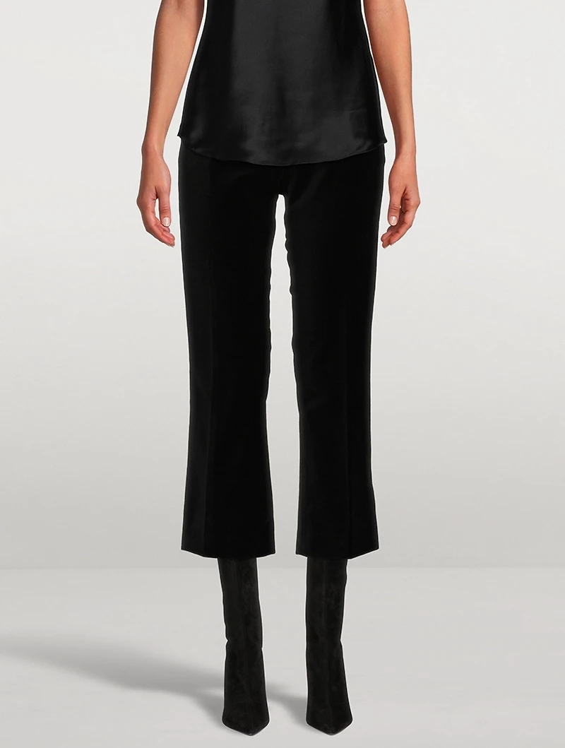Le Crop Mini Bootcut Velvet Trousers