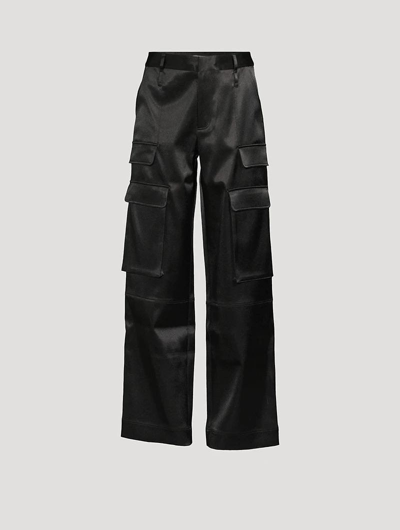 Satin Cargo Pants