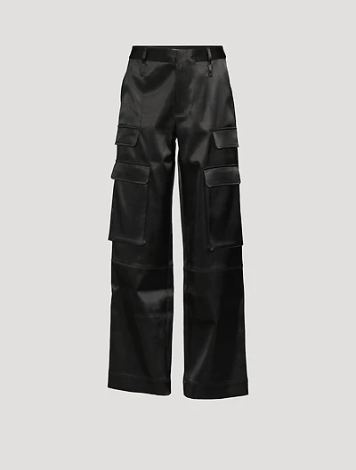 Satin Cargo Pants