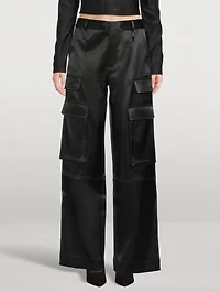 Satin Cargo Pants