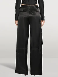 Satin Cargo Pants