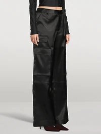 Satin Cargo Pants