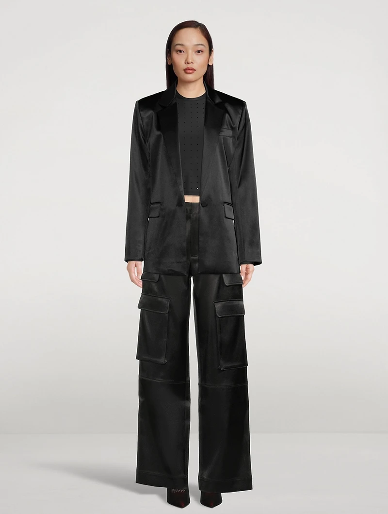 Satin Cargo Pants