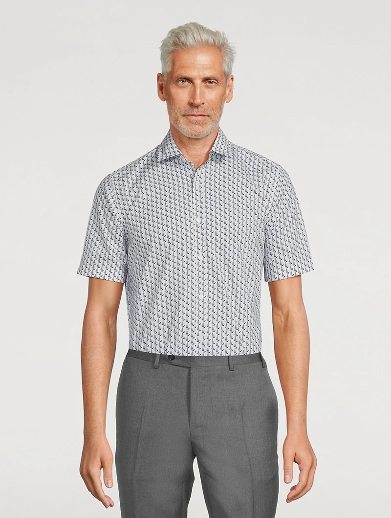 Cotton Printed Short-Sleeve Shirt